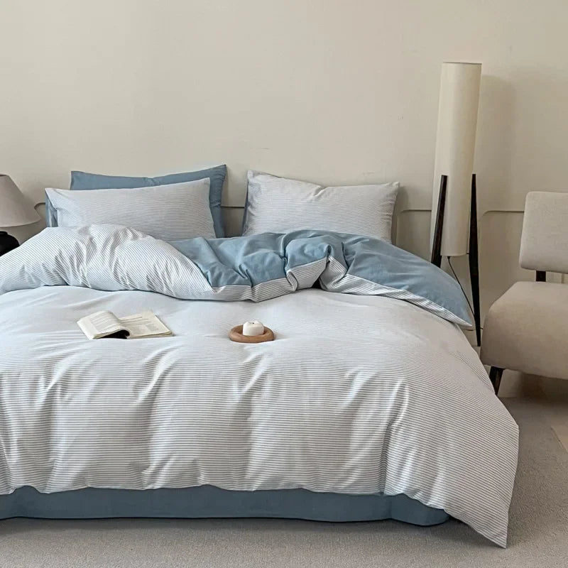 Cyflymder  Fashion Geometric Pattern Printed Fitted Sheet Style Bedclothes Cotton Soft Skin Friendly Bedding Set King Queen Bed Comfort Set