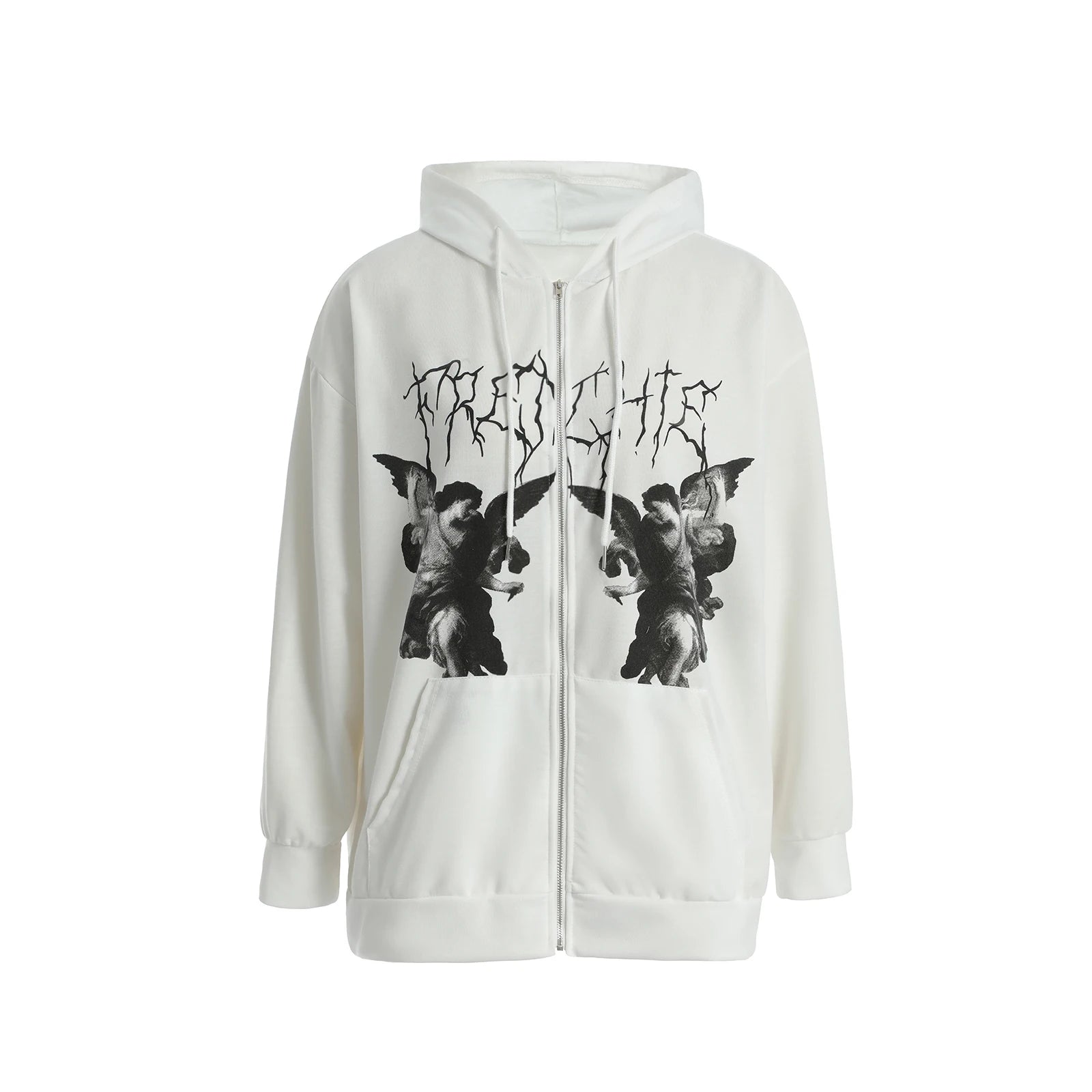 Cyflymder  plus Size Y2K Hoodie Zip up Sweatirt Women's Printing Jaet Casual Comfortable Polyester Cotton Long Sve Sweatirt