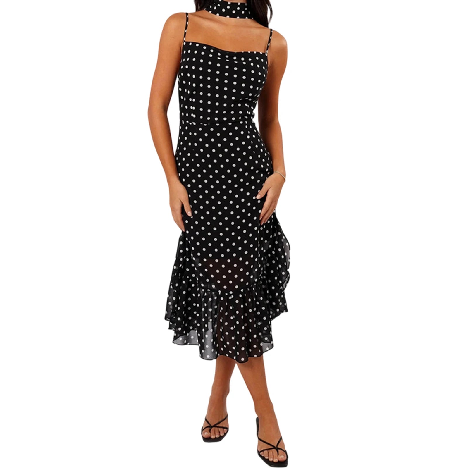 Cyflymder  Elegant Floral Print Sleeveless Maxi Dress with Belt and Matching Headband for Summer Wedding Guest Outfit