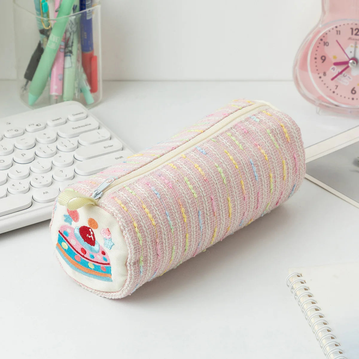 Cyflymder  Lovely strawberry cake pen bag Stationery storage bag Large capacity pencil case