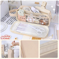 Cyflymder  Large Capacity Pencil Case Kawaii Stationery Pen Case Trousse Transparent Pencilcase School Supplies Estuche Escolar Pencil Box