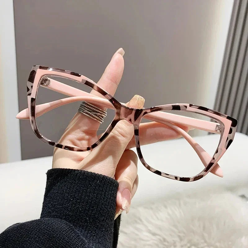 Cyflymder  New Fashion Unisex Cat Eye Plain Glasses for Women Pc Frame Glasses for Party Eyeglasses Female Decorative Spectacles Glasses