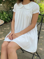Cyflymder  Women s Short Sleeve Solid Color Doll Collar Loose Blouse Summer Casual Top Streetwear Fashion Wear