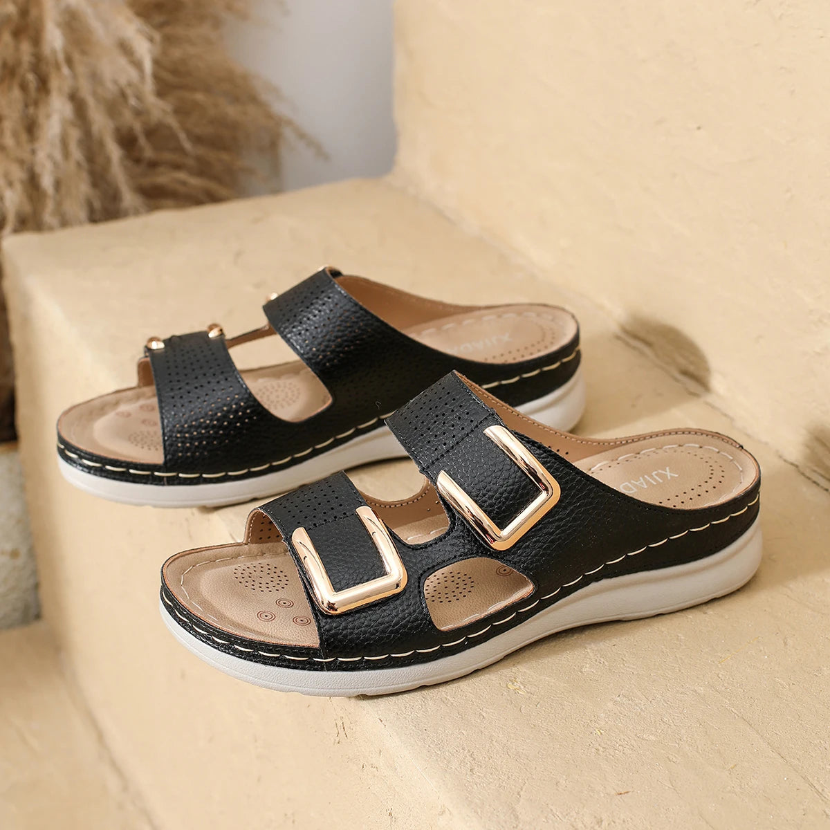 Cyflymder  Woman Trend Women's Slippers Casual Flower Hollow Wedge Beach Shoes Outdoor Fashion Platform Comfortable Non-slip Sandals