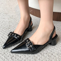 Cyflymder  Women's summer new simple solid color casual comfortable sandals 2025 brand designer fashion pointed toe women's high heels