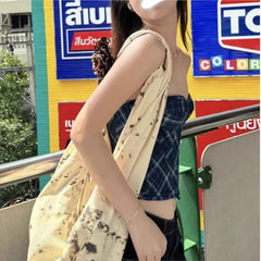 Cyflymder  Vintage TieDye Lazy Shoulder Bag Women Large Capacity Bohemian Crossbody Bag Ladies Leopard Print Commuter Tote Bag Y2k 2025 New