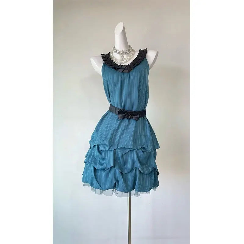 Cyflymder  Vintage Sleeveless Sweet Bow Bud Dress
