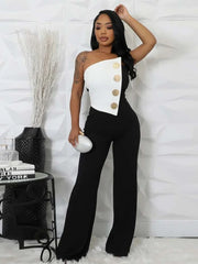 Cyflymder  Jumpsuits Rompers Women Wholesale European American Woman Clothing Spicy Girl Style Party Party Button Long Pants