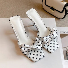 Cyflymder   Summer Fashion Concise Style High Heels Sexy Women Slippers Heels Breathable Slippers Square Toe Female Slippers 6554