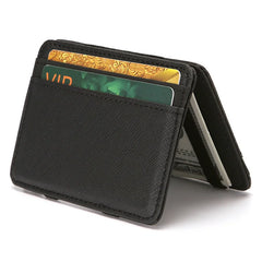 Cyflymder 1PC Ultra Thin PU Leather Women Men Magic Wallets Short Business Credit Card Holder Clutch Bag Case Pouch Mini Small Coin Purses