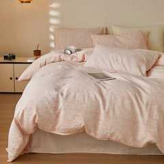 Cyflymder  High-end Rope Threading Jacquard Bedding Set 100% Cotton Skin-friendly Breathable Queen Duvet Cover Set with Sheets Quilt Cover