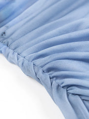 Cyflymder  Tie-dyed Folds Mesh Women Dress Summer Casual Sleeveless Blue Maxi Dress Back Zipper Long Beach Party Vestidos Boho Dress