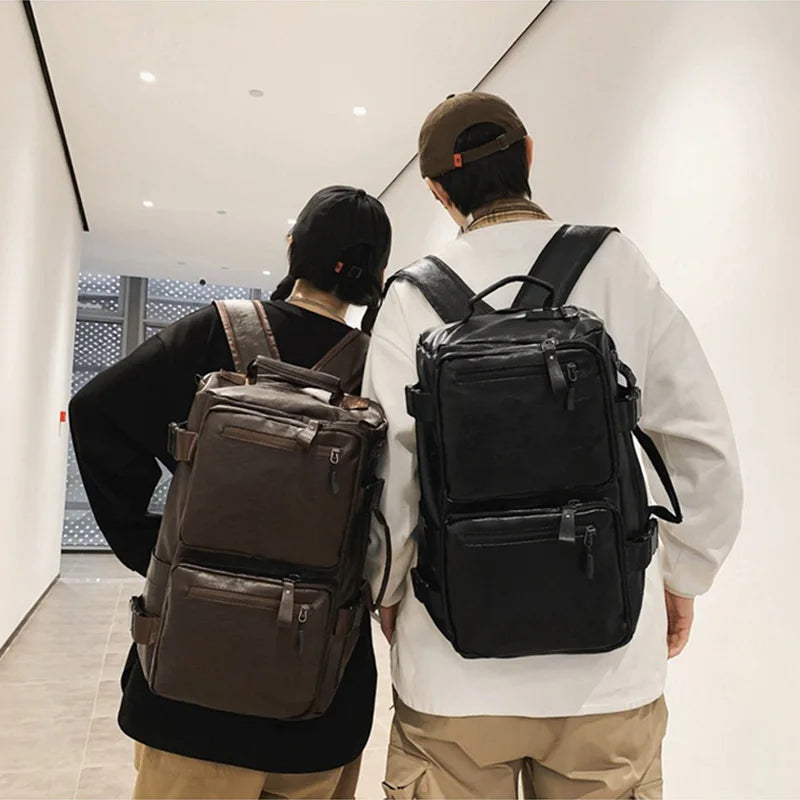 Cyflymder  Travel Backpack Gym Fitness Bag Women Men PU Large Capacity Training College Students Schoolbag Sports Laptop Vintage Daypack
