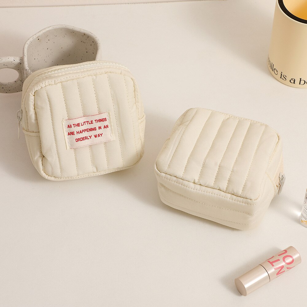 Cyflymder Small Earphone Lipsticks Sanitary Pads Storage Organizer Pouch Bag Case Mini Zipper Women Makeup Cosmetic Bag Coin Purse Wallet