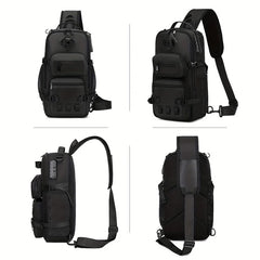 Cyflymder  Men's Tactical Chest Bag Multifunctional Sling Backpack Outdoor Hiking Climbing Trekking Rig Pouch Casual Messenger Fanny Pack