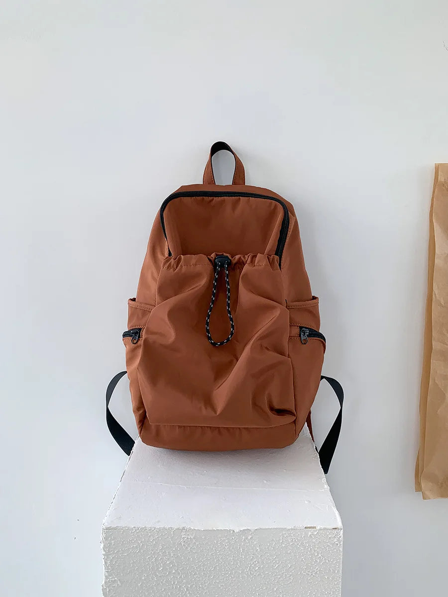 Cyflymder  Korean Vintage High-capacity Backpack All Match Simple Nylon Casual Schoolbags Streetwear Women Students Backpacks Y2k Aesthetic