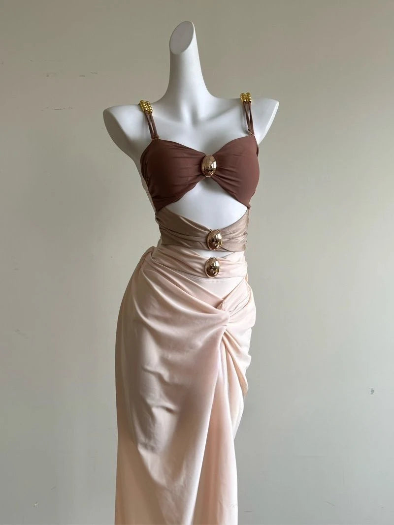 Cyflymder  Beach Skirt, Sexy Holiday One-piece Swimsuit, Women's Bikini Long Dress, Holiday Beach Summer Dress