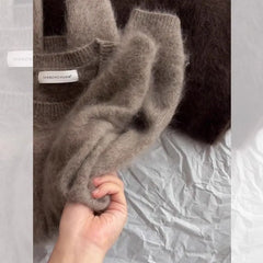 Cyflymder  Spring Autumn Basic Mohair Sweater Women Retro Office Work O Neck Long Sleeve Pullover knitwear Cashmere Jumper Warm 182B