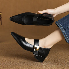 Cyflymder  Fashion Buckle Latch Design High-heeled Shoes Women Shallow Mouth Comfort Shoes Relaxation Comfortable Women Shoes 12