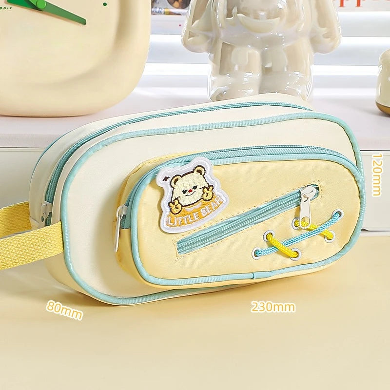 Cyflymder  Gallery-Worthy Puff Pencil Case  Quilted Makeup Organizer Holds 50+ Pens Kawaii Study Stationery Storage Bag Back To School