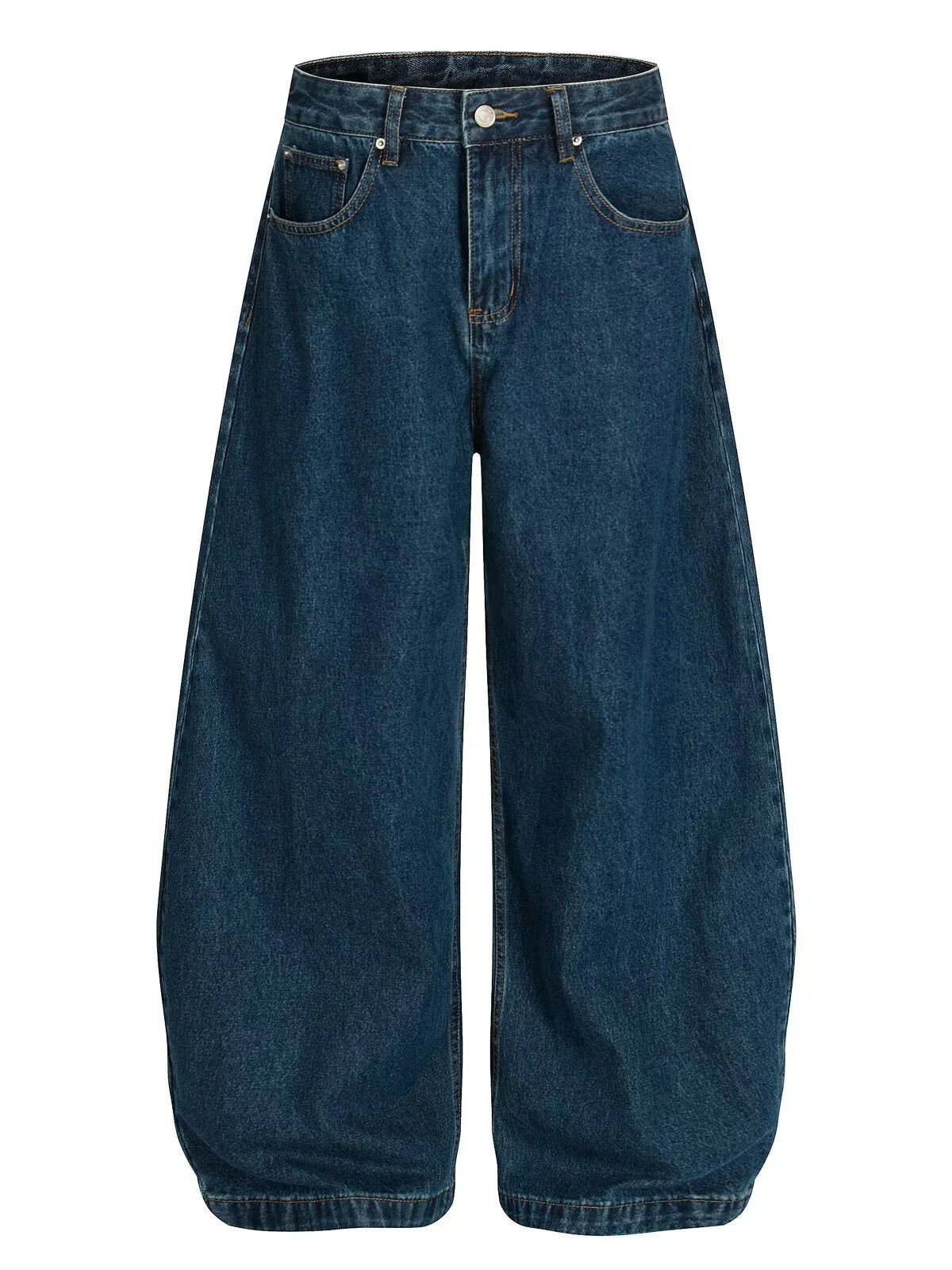 Cyflymder  Washed American Style Wide Leg Jeans High Waist Straight Cut Commute Elegant High Quality Cotton Polyester Blend No Stretch