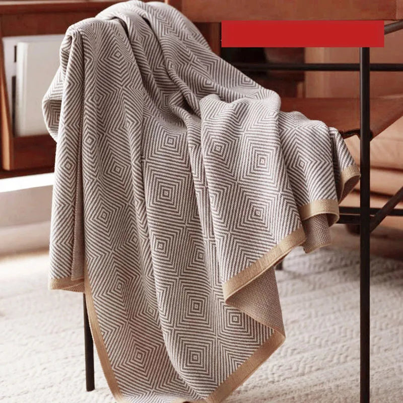 Cyflymder  European Knitted Summer Nap Air Conditioning Blanket Simple Bed End Towel for Hotels and Homestays Cozy Office Home Sofa Cover