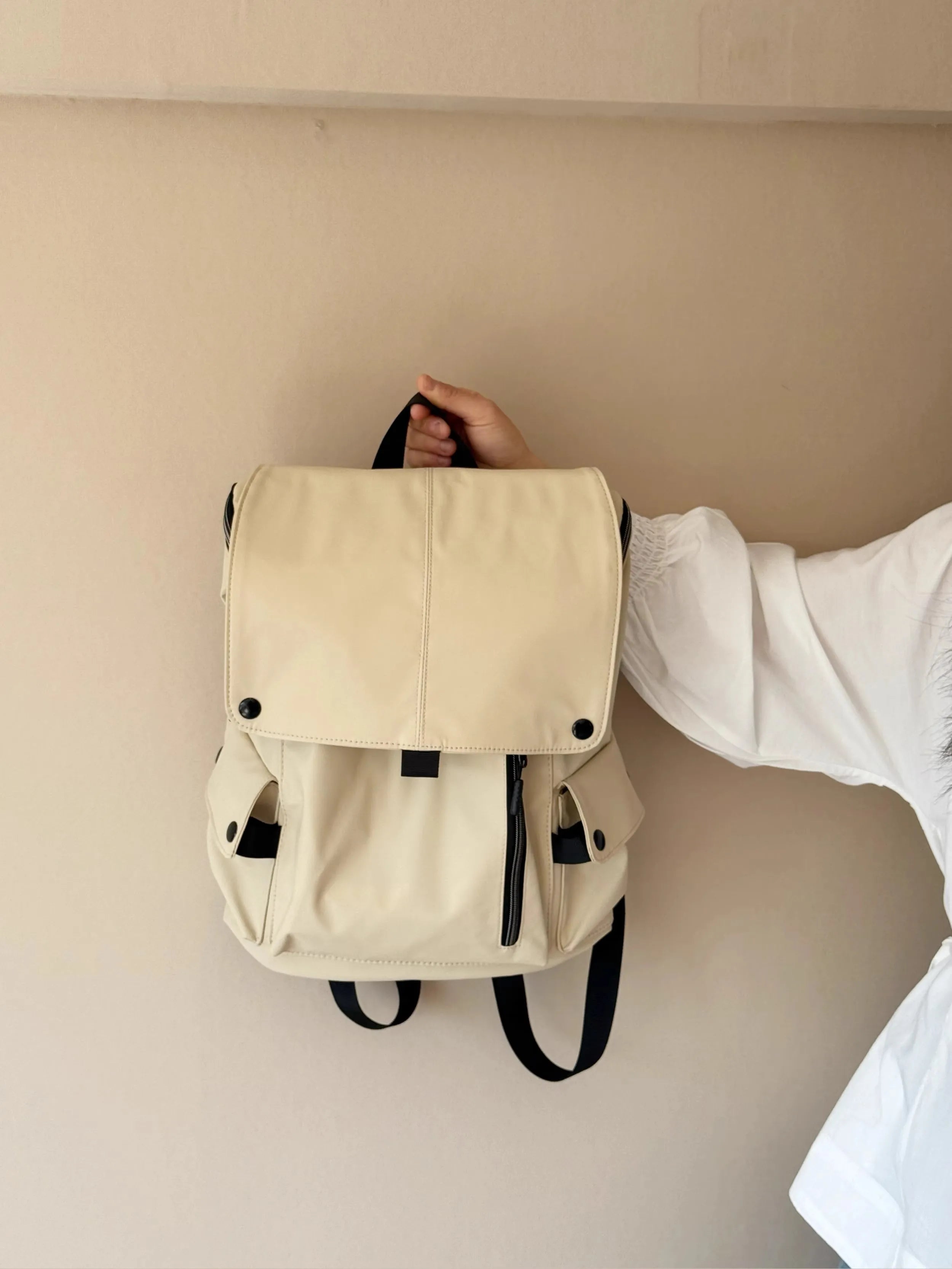 Cyflymder  Korean Y2k Aesthetic Simple Backpack Casual All Match Fashion Schoolbags Vintage Preppy Trendy Chic Backpacks for Women Students