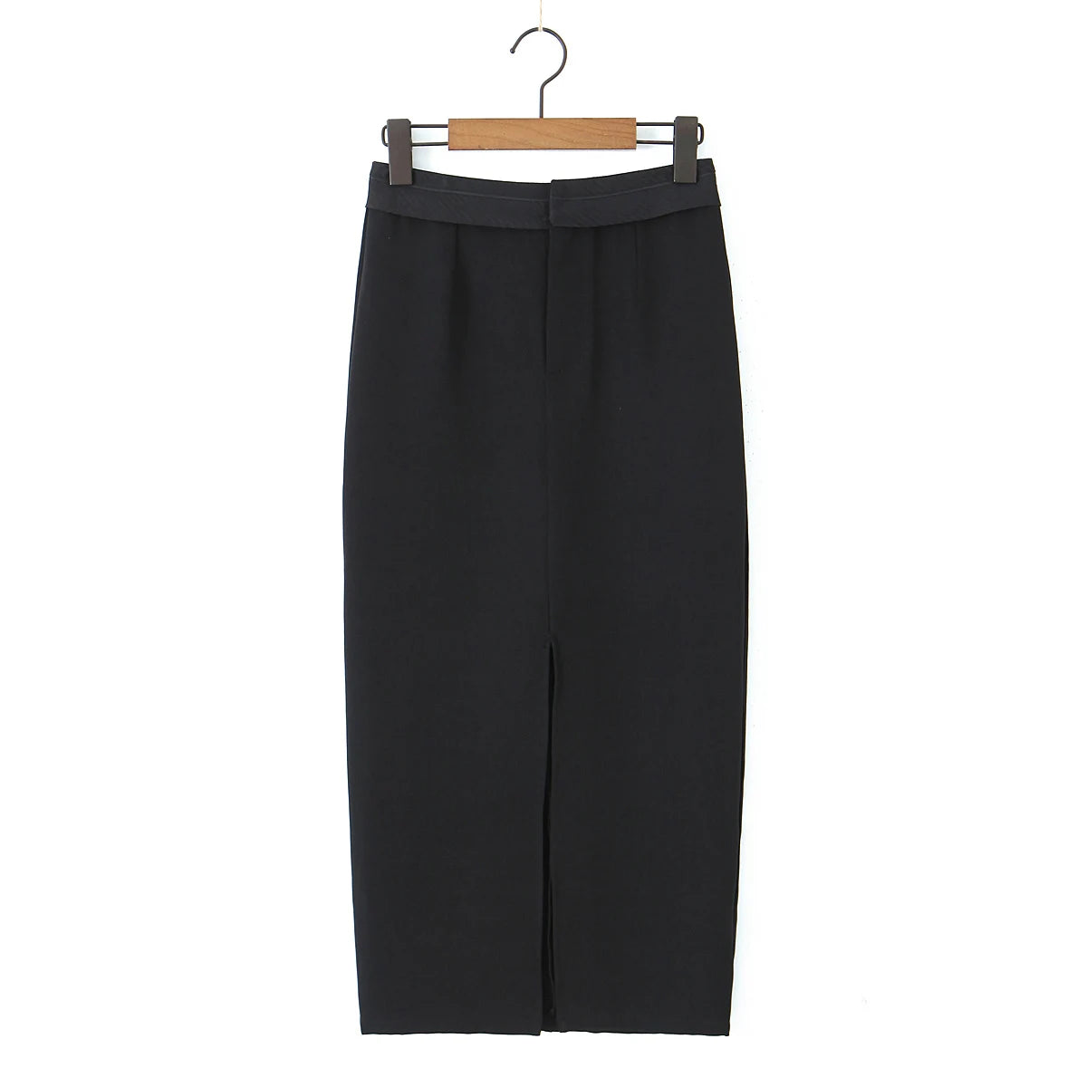 Cyflymder  Sexy Black Front Slit Midi Pencil Skirt Women Spliced High Waist Package Hips Skirts