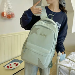 Cyflymder  Korean Ins High-capacity Star Letter Embroidery Schoolbags Preppy All Match Vintage Students Backpack Y2k Aesthetic Backpacks