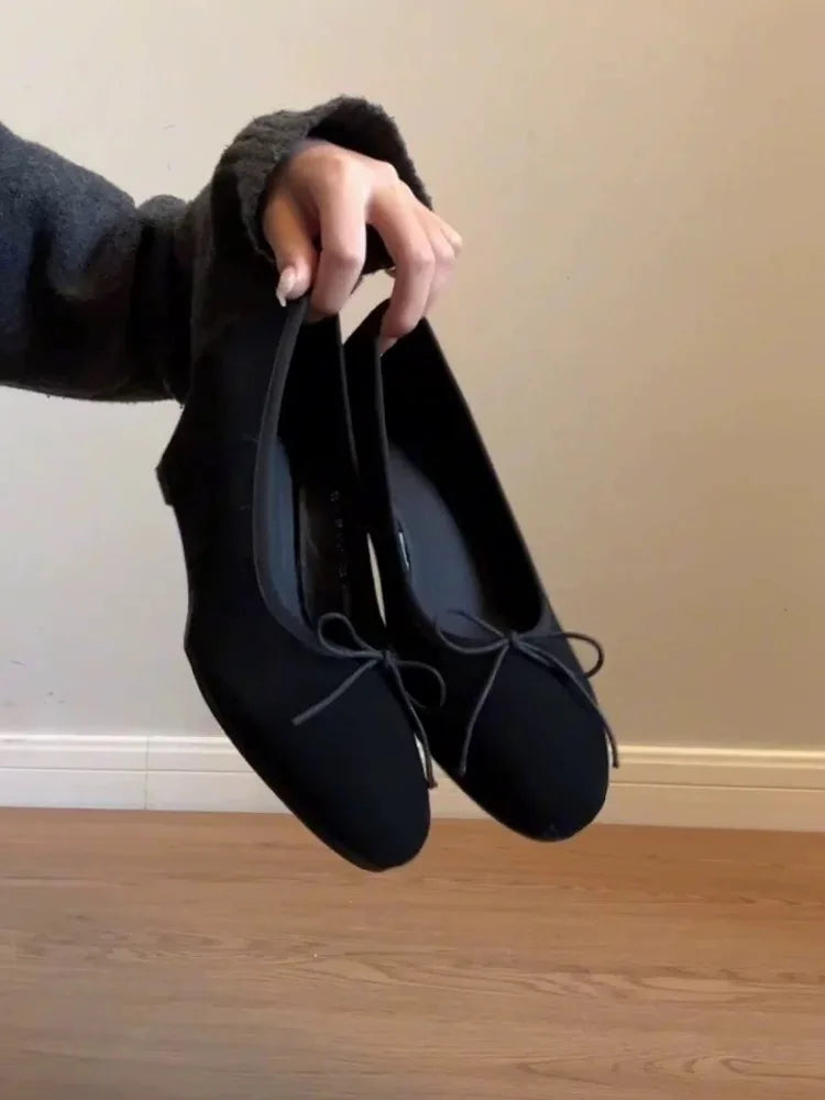 Cyflymder  Spring Retro-style Versatile Round Toe Low-cut Mary Jane Wedge Heels for Women