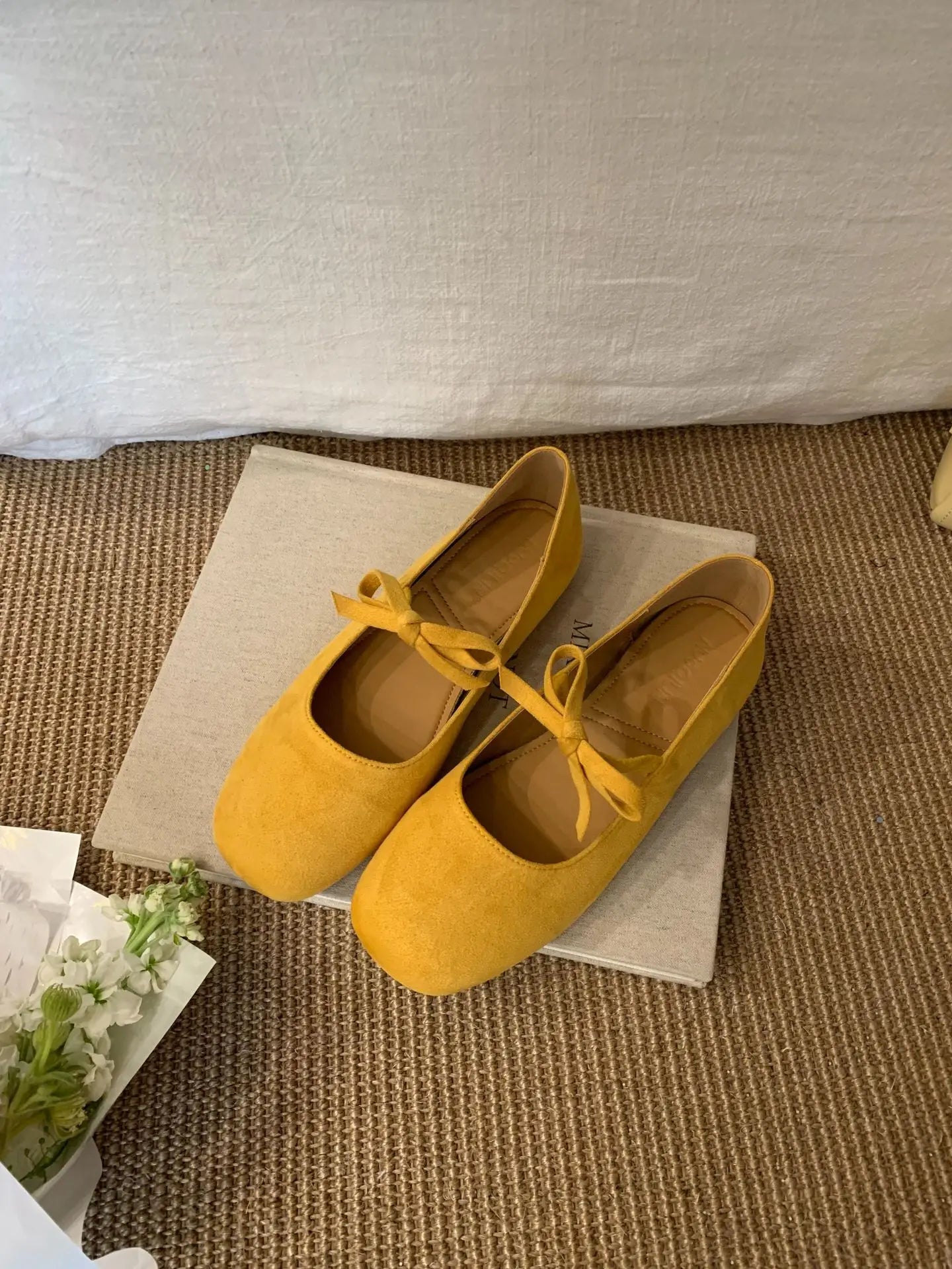 Cyflymder  Shoes Woman Comfortable And Elegant Square Toe Bow-Knot Casual Female Sneakers Flats Butterfly Dress Summer Rubber  Leisure Mary