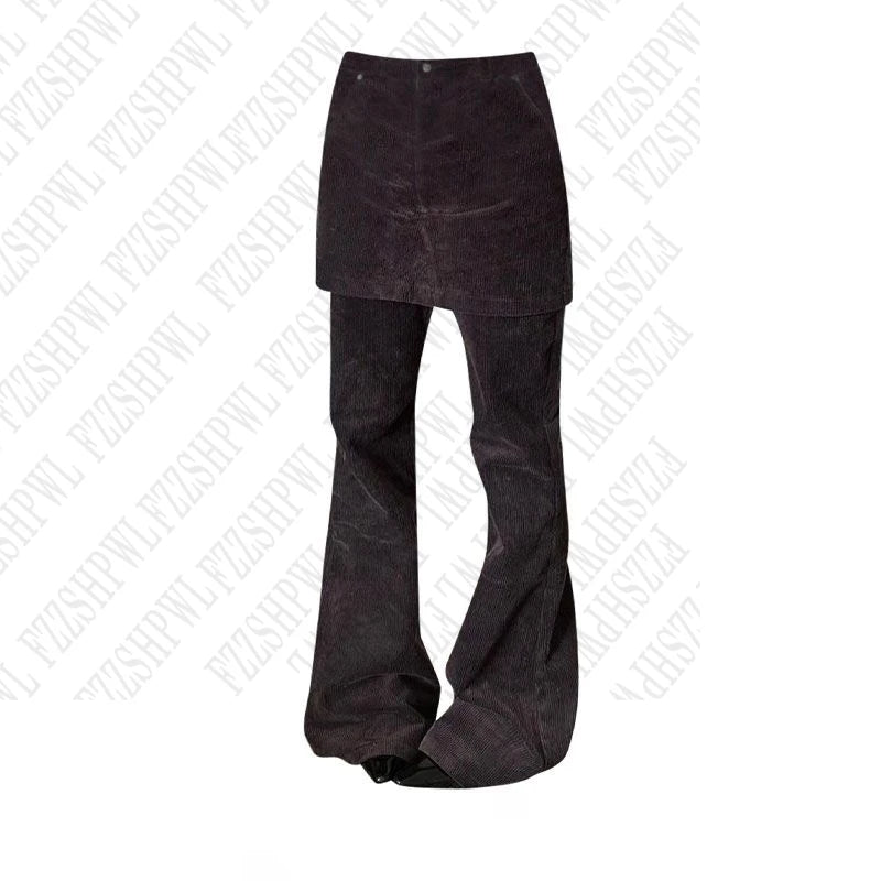 Cyflymder  Millennia-Style Hip-hop Trendy Popular Retro Personality Harajuku Fake Two Pieces Streetwear Design Fashion Casual Street Pants