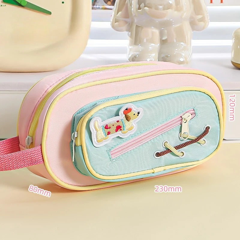 Cyflymder  Gallery-Worthy Puff Pencil Case  Quilted Makeup Organizer Holds 50+ Pens Kawaii Study Stationery Storage Bag Back To School