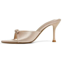 Cyflymder  Summer Women's Fashionable Elegant Bowknot High-heeled Slippers Comfortable Grace Party Stilettos
