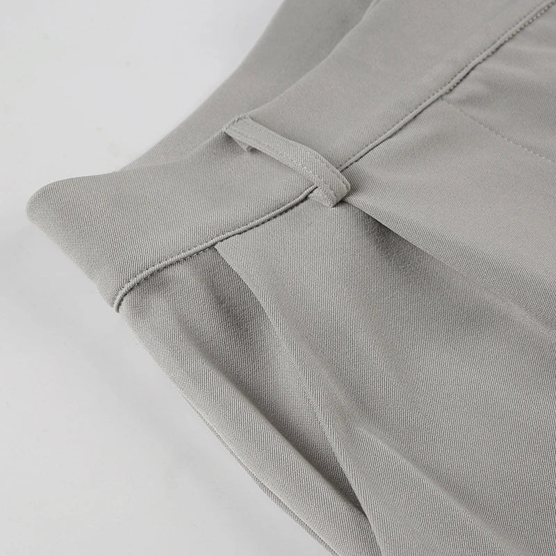 Cyflymder  Casual Solid Straight Suit Pants Basic High Waisted Wide Leg Pants Women Autumn Spring Fashion Streetwear Ladies