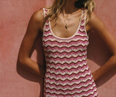 Cyflymder   New Striped Sexy Knitted Hollow Beach Bikini Dress Women