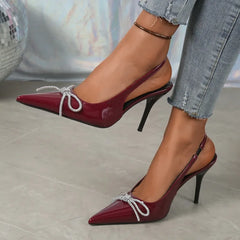 Cyflymder  Luxury Rhinestone Designer Bling Bling Summer Women's Sexy Pointed Toe Stiletto Sandals New Style Casual Office High Heels