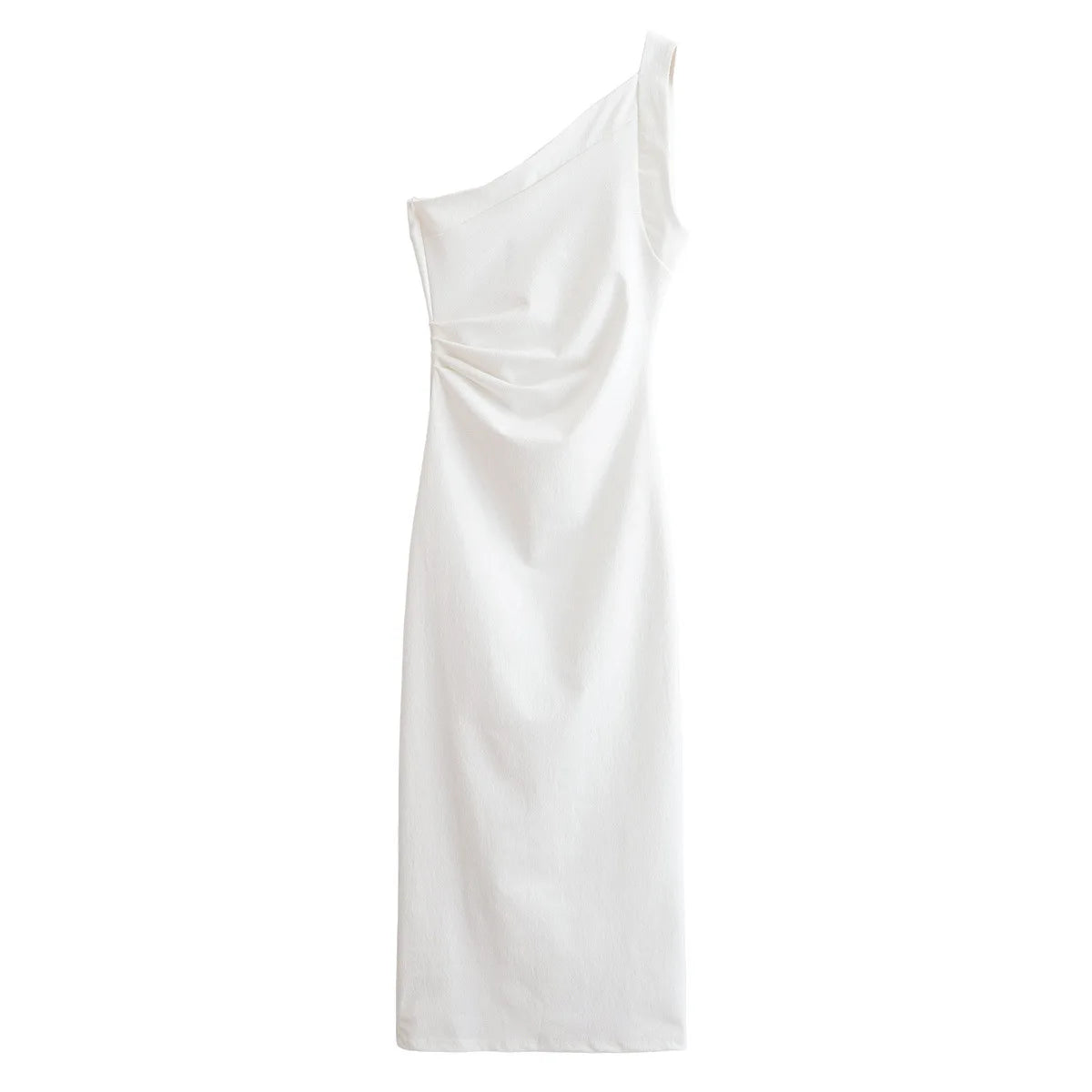 Cyflymder  Women's asymmetrical stretch dress oblique collar sleeveless suspenders backless midi dress summer new fashion long dress