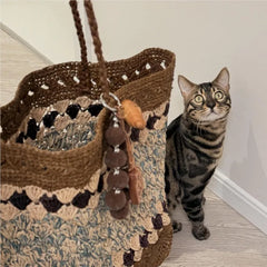 Cyflymder  Retro Hand Woven Tote Bag Women Summer Holiday Large Capacity Straw Bag Commuter Versatile Single Shoulder Bag Casual Fashion