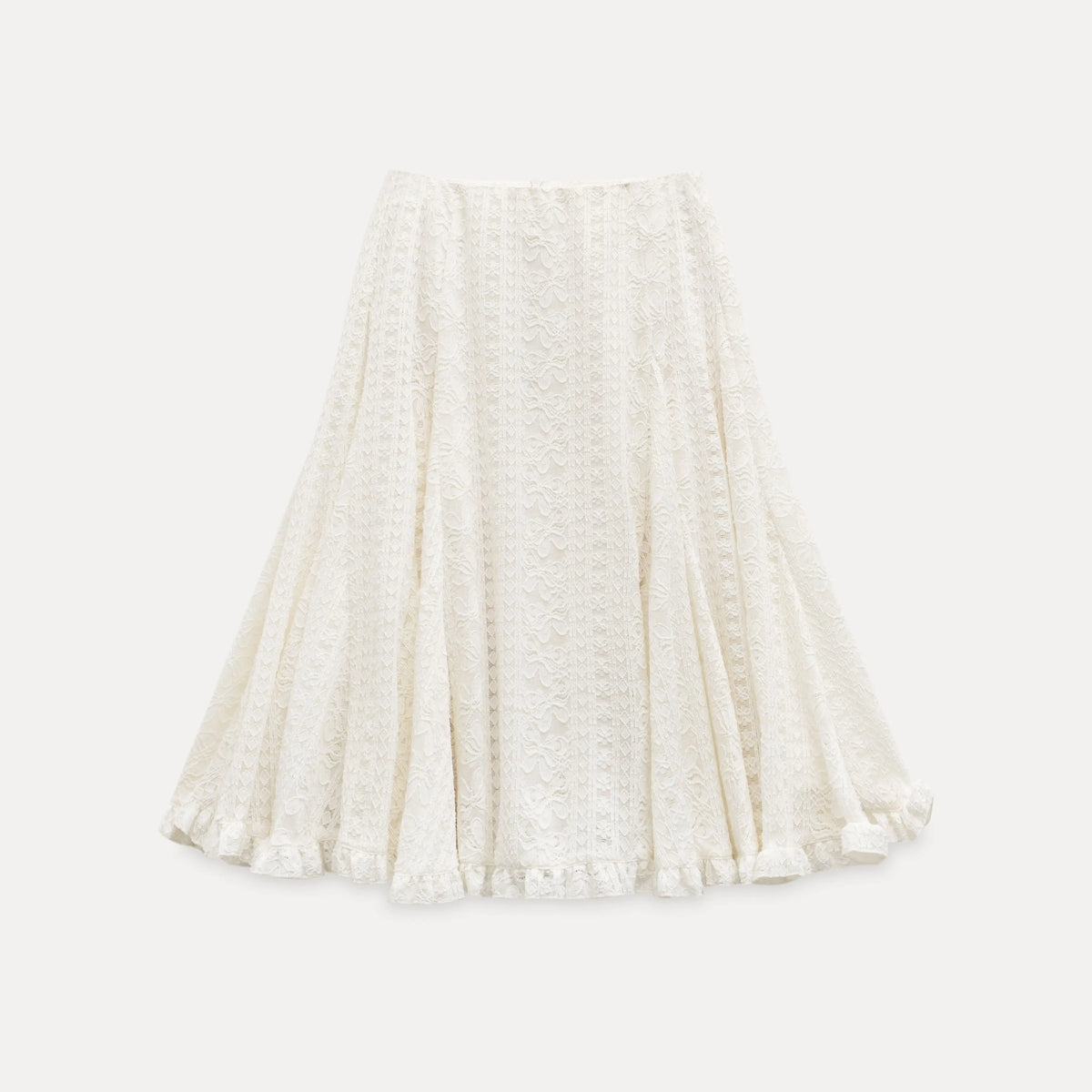 Cyflymder  French Ruffle Leaf Edge Rice Apricot Skirt Women's Spring New Fashion Medium and Long Dress
