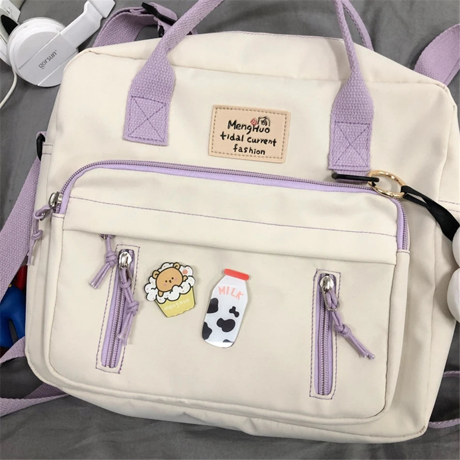 Cyflymder  Kawaii Backpack Women Back Pack Cute Mochila Japanese High School Girls Backpack School Bags for Teenage Girls Multi Pockets Sac