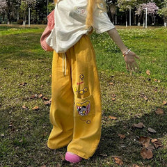 Cyflymder  Y2K Cargo Pants Women Oversized Embroidery Sweatpants Harajuku High Waist Wide Leg Joggers Streetwear Korean Baggy Trousers New