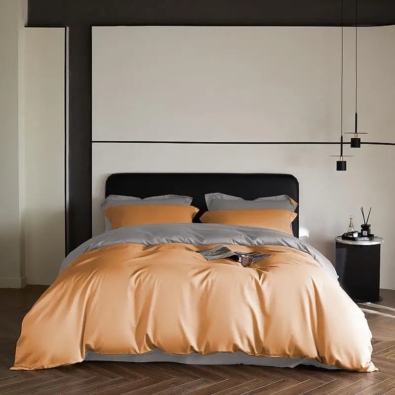 Cyflymder  Reversible Sateen Premium Bedding Set Silky Soft Long-Staple Cotton Single Double Super King Duvet Cover Bedsheet Pillowcases