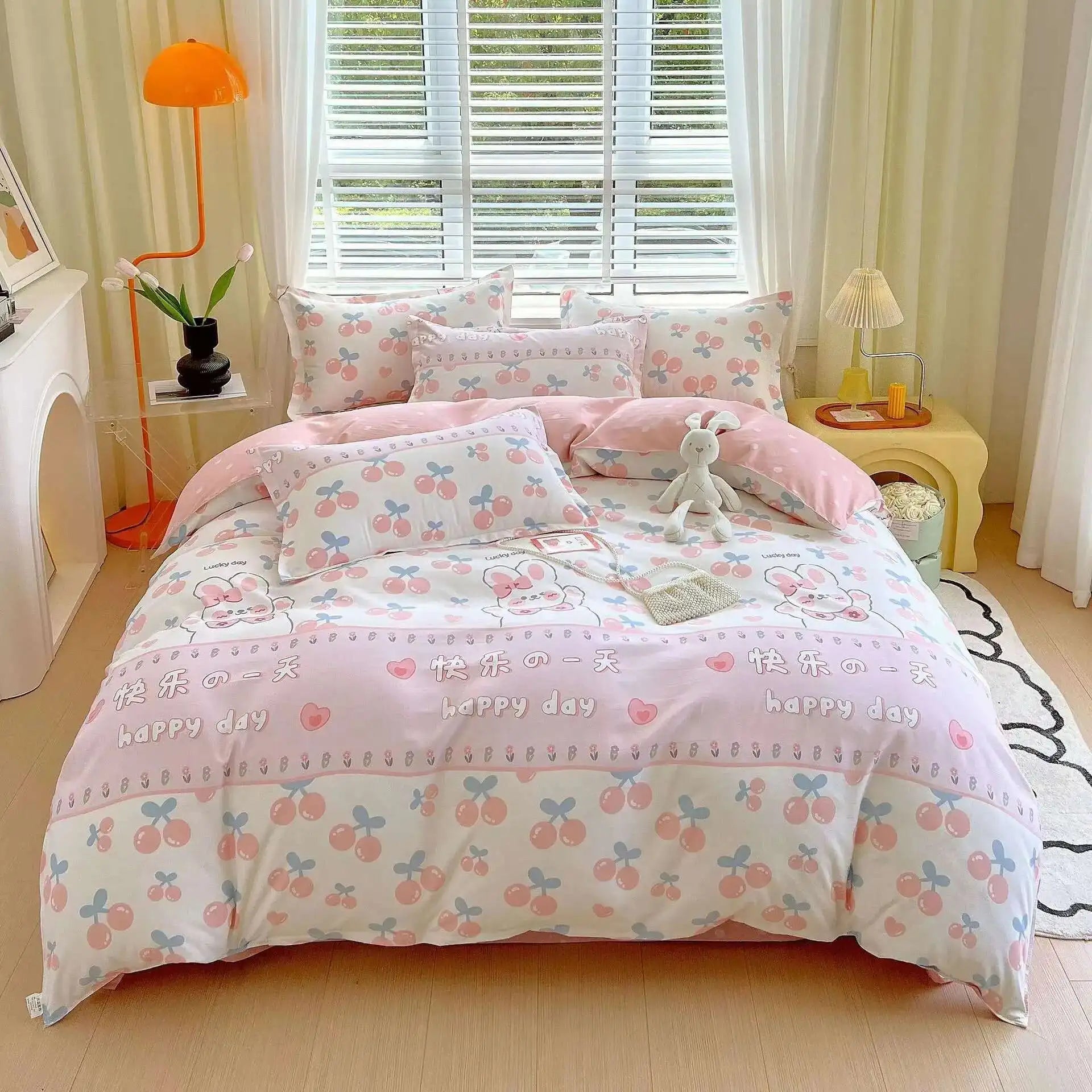 Cyflymder  New Cotton Duvet Cover, Long Staple Cotton Bed Sheet, Thickened And Brushed Four Piece Set, Student Dormitory Three Piece Set