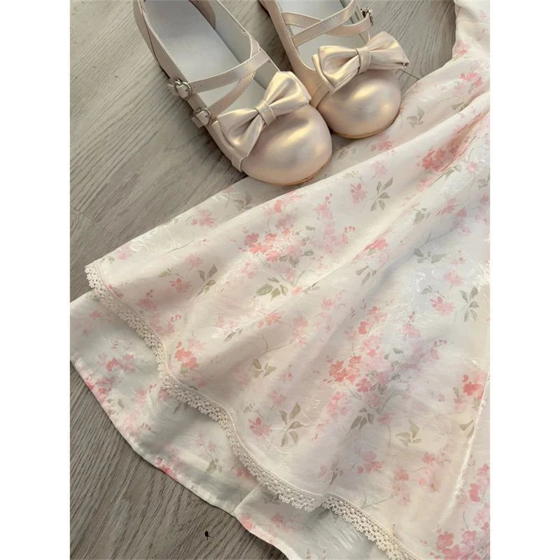 Cyflymder  Kawaii Floral Mini Dress Women Japanese Lolita Cute Bow Ruffles Patchwork Dresses Summer Korean Fashion Bodycon A Line Vestidos