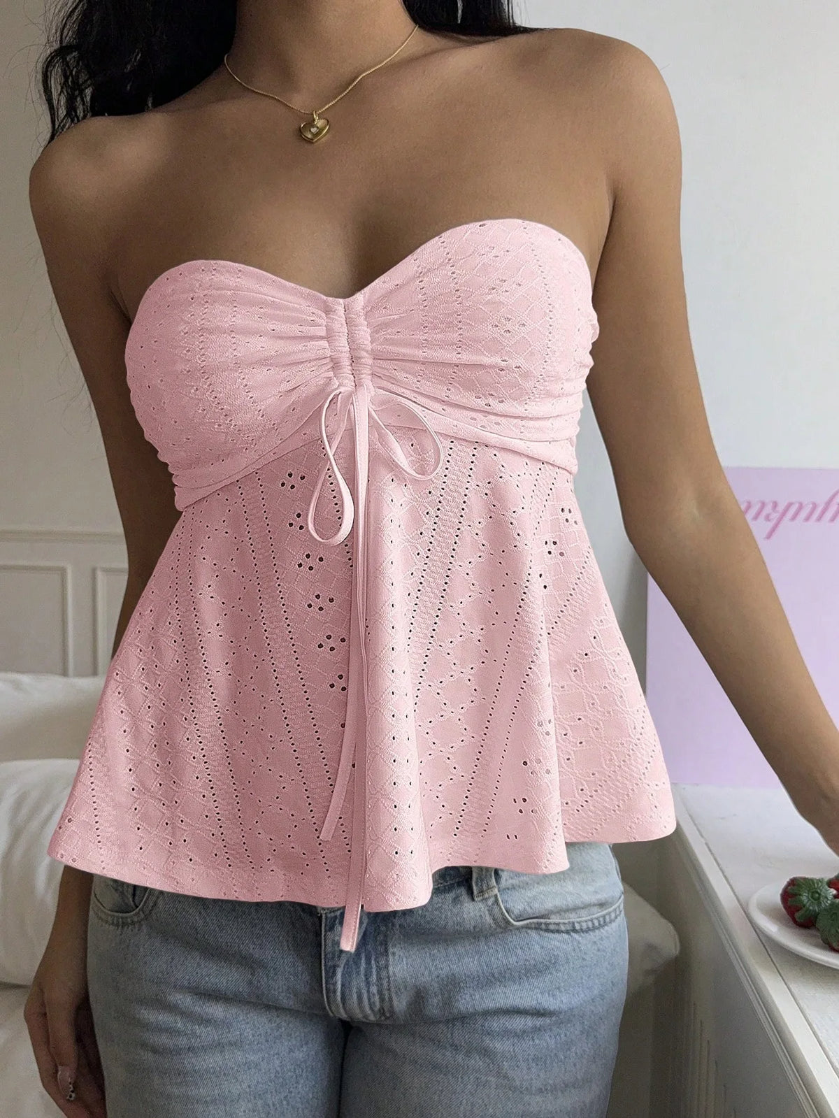Cyflymder  New Summer Women's High-end Sweet and Spicy Style Tube Top Vest Slim Sleeveless Top