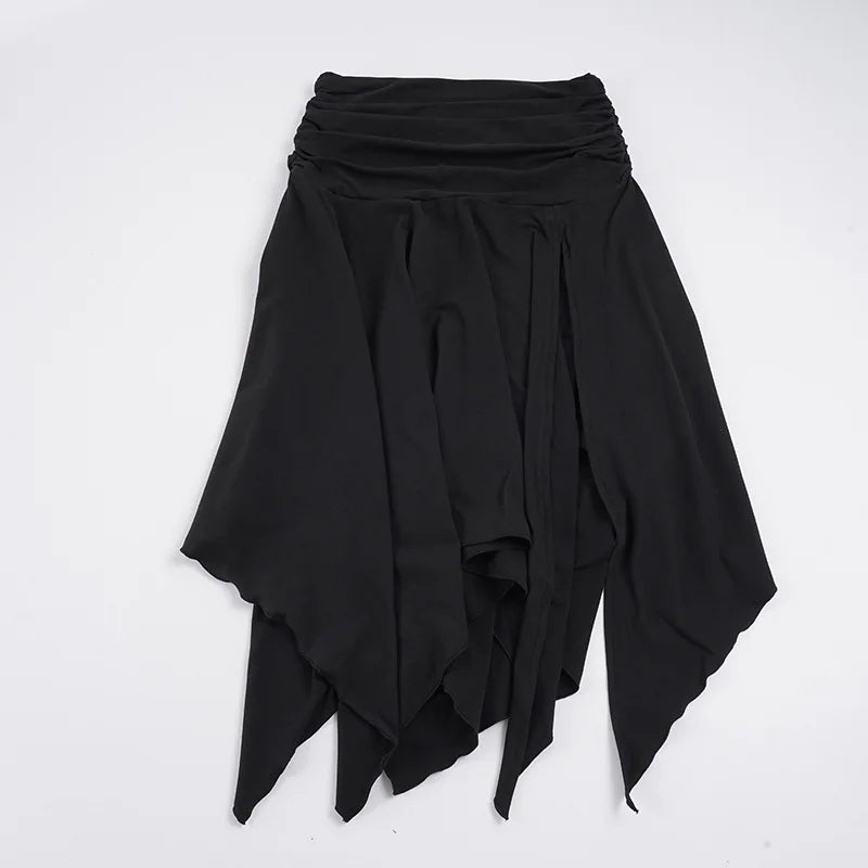 Cyflymder   Sexy Slit Solid Color Midi Skirt European American Vacation Summer Fashion Sweet Irregular Versatile Mid Length Skirt for Women
