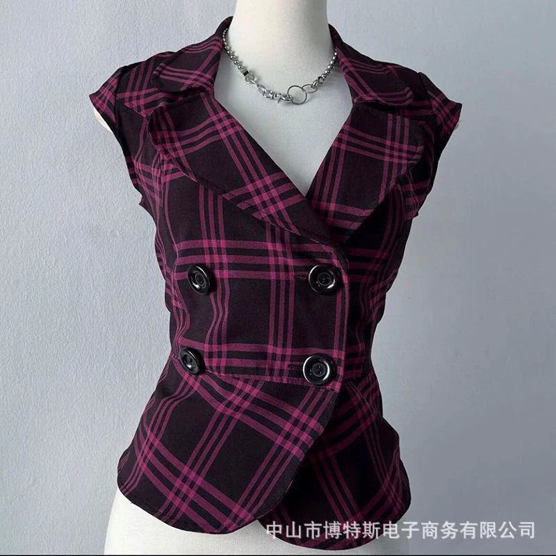 Cyflymder  Slim Polo Collar Pleated Single Breasted Waist Cinch Striped Or Solid Shirt For Women Elegant Chic Office Work Commute Gift