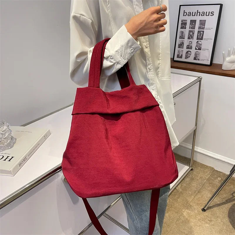 Cyflymder  Women's Casual Large Bag Ultra-light Nylon Cloth Handbag Student Class Single Shoulder Crossbody Bag Canva