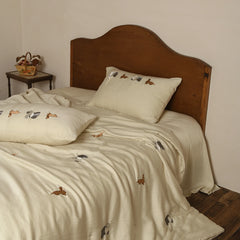 Cyflymder   High-end 100% Lyocell Summer Quilt Set or Only Blanket Super Soft Skin-friendly Duvet Luxury Embroidery Plant Fiber Comforter